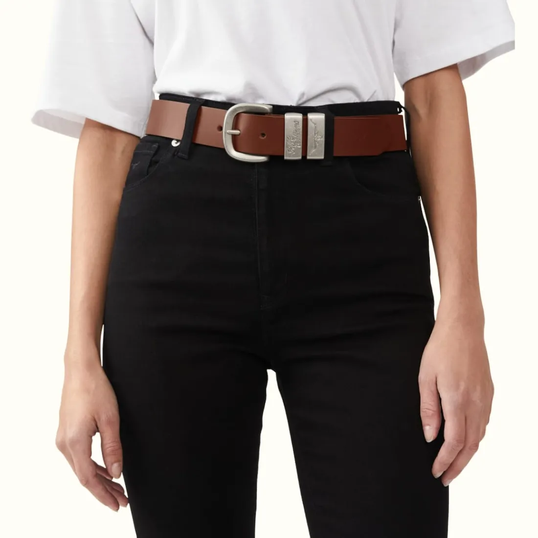 Women R.M. Williams 1 1/2" 3 Piece Solid Hide Belt