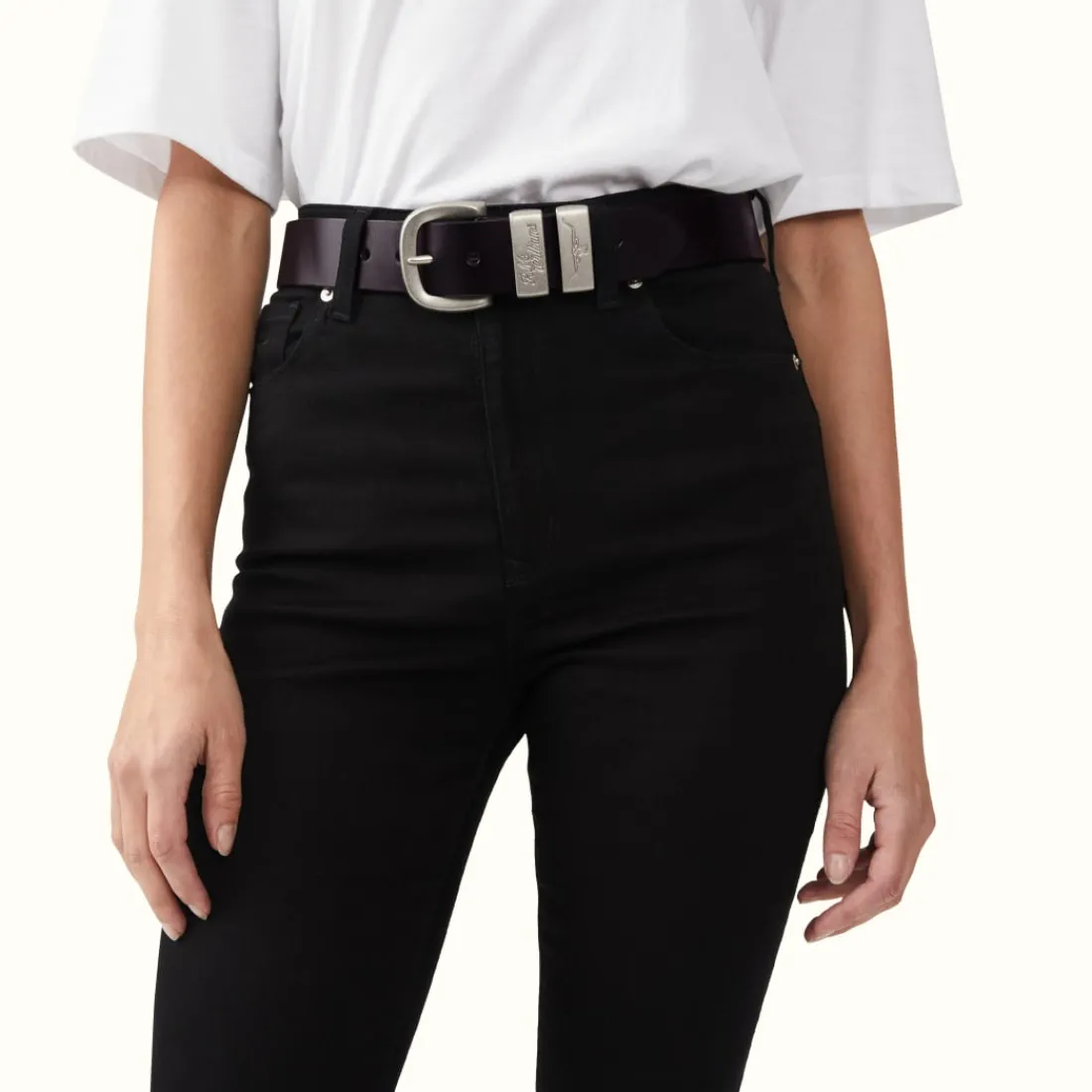 Women R.M. Williams 1 1/2" 3 Piece Solid Hide Belt