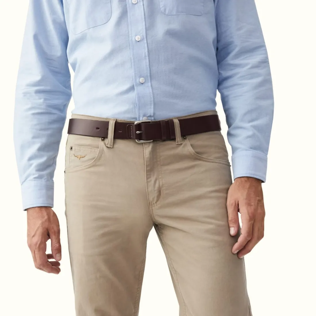 Men R.M. Williams 1 1/2" Covered Buckle Belt