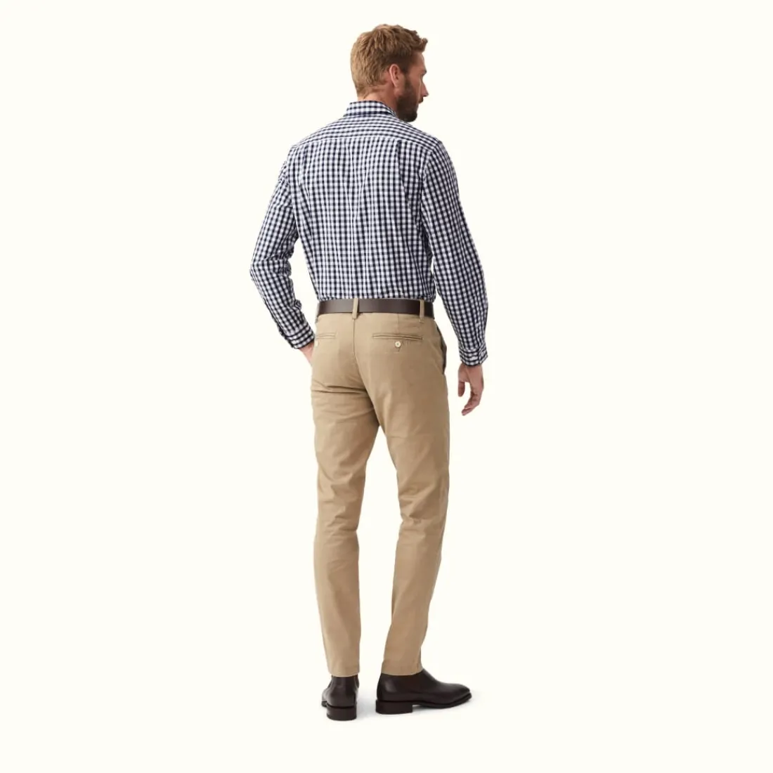 Men R.M. Williams Collins Shirt Navy White