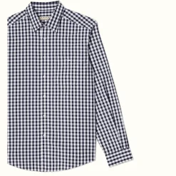 Men R.M. Williams Collins Shirt Navy White