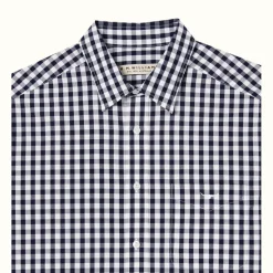 Men R.M. Williams Collins Shirt Navy White