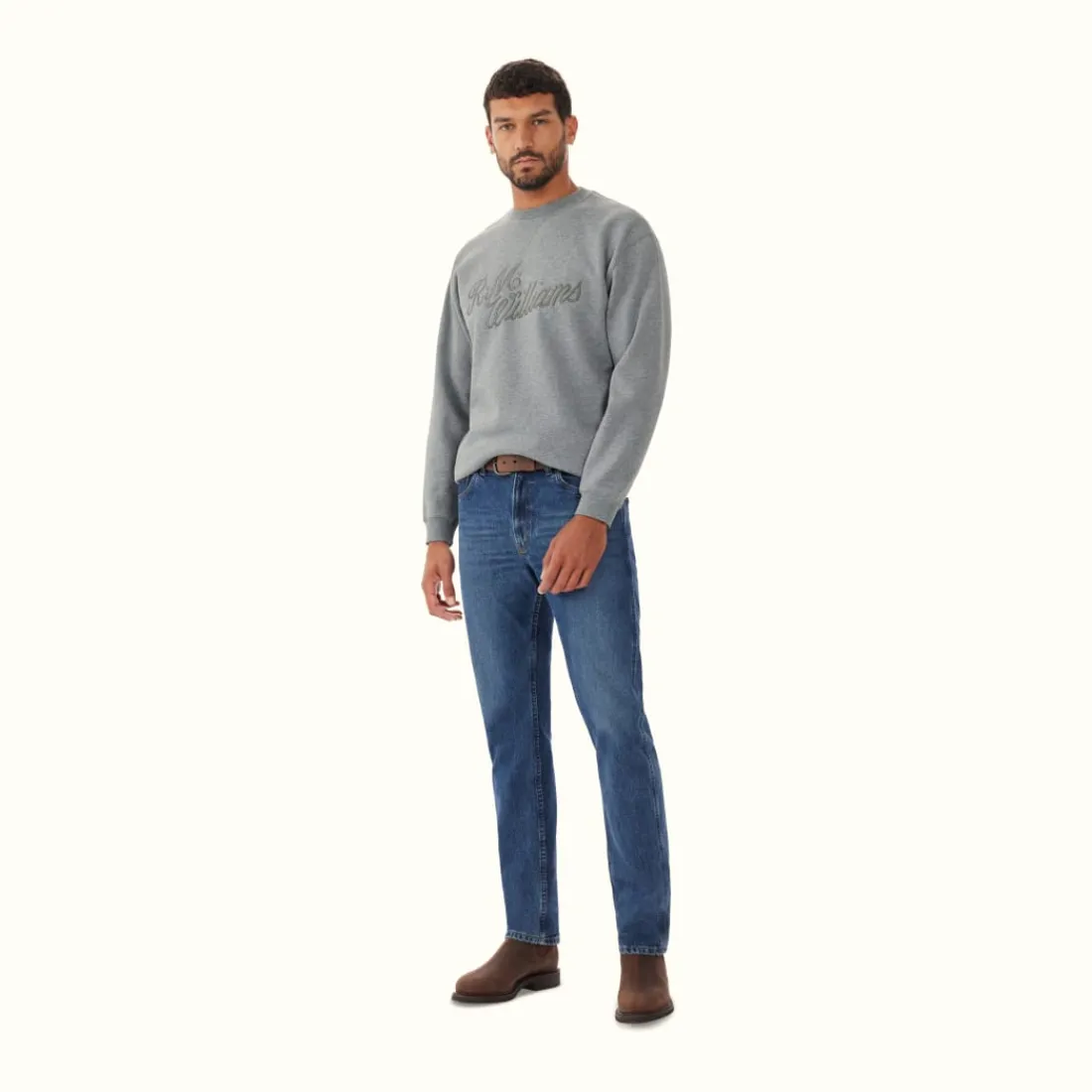 Men R.M. Williams R.M.W Script Crew Neck